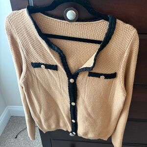 Size Small Tan and Black Cardigan